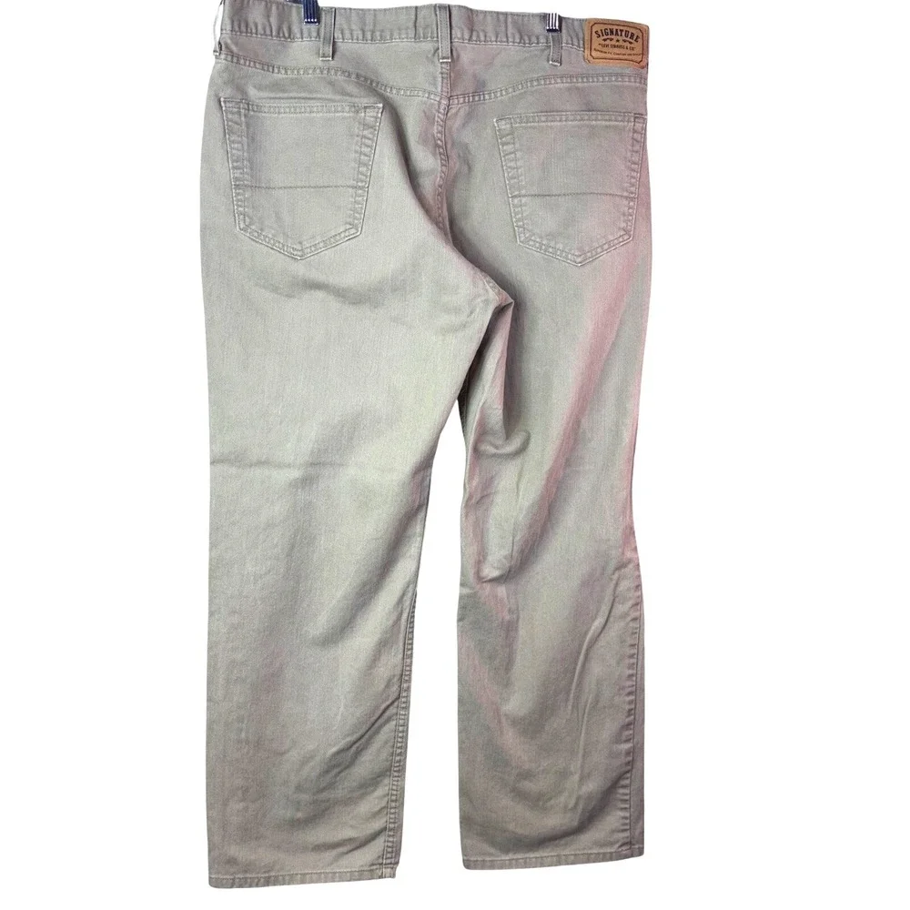 Signature Levi Strauss Men's Straight Leg‎ Tan Denim Pants Size 42x32